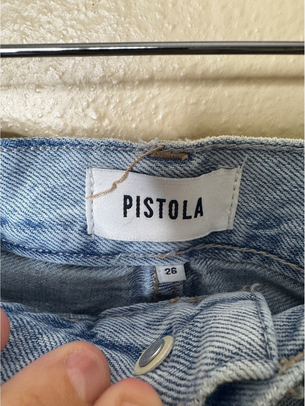 Pistola Womens Size 26 Jeans Light Wash Distressed Ripped Knee Straight Leg - Picture 5 of 9